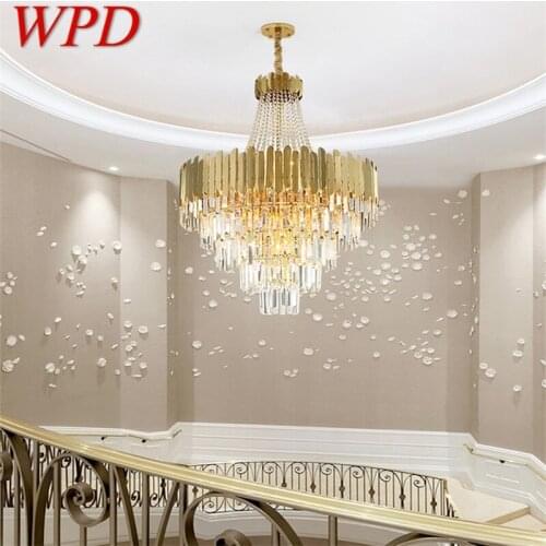 WPD Chandelier Gold Pendant Lamp Fixtures Postmodern LED Light for Home Living Dining Room Villa