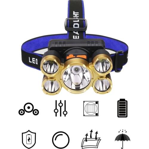 LED Headlamp Strong Light Super Bright Head-mounted Flashlight Outdoor Long-range Charging Induction Night Fishing Miner’s Lamp