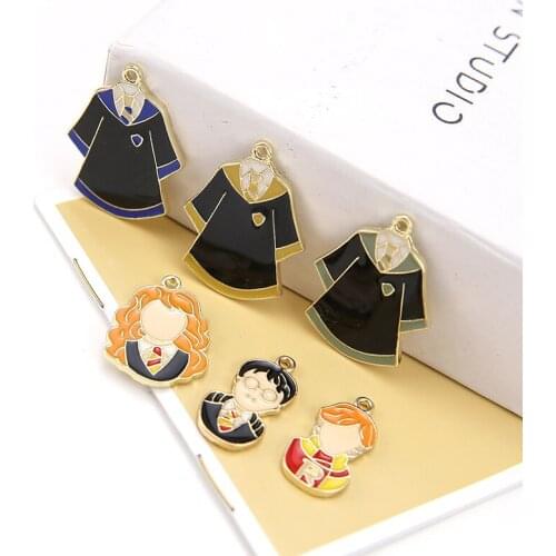 6pcs Japanese Style Drop Earrings For Women School Series Girls Cartoon Pendant Lovely Earings Fashion Jewelry Diy Accessories