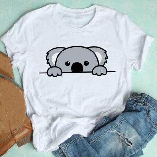 Women Short Sleeve Cartoon Sloth Face Funny Trend Casual Mujer Camisetas Clothes Print Tshirt Female Tee Top Graphic T-shirt