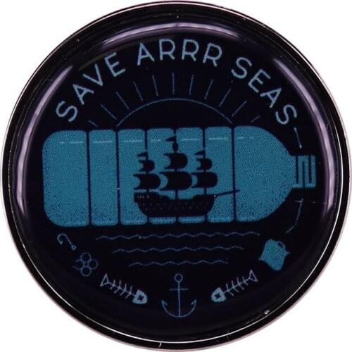 Save The Ocean Badge Interesting Poster Art Environment Protection Enamel Pins Lapel Brooch Jewelry