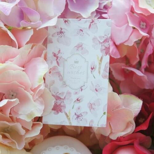 20pcs pink Cherry blossoms best wishes card multi-use Scrapbooking DIY Decoration party invitation gift card message card