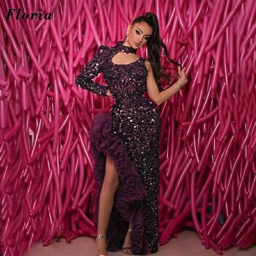2021 New Arrival African Long Prom Dresses Customized Sequins Beaded Evening Dress Arabic Party Gowns Robes Abendkleider