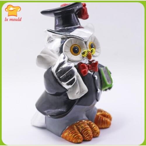 2021 New Doctor Owl Silicone Mold Owl Candle Making Handmade Fesin Molds Animal Plaster Soap Mould