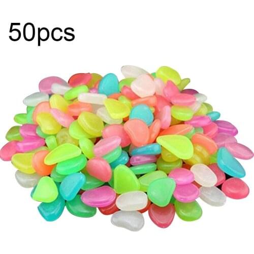 50Pcs Glow in Dark Garden Pebble Walkway Aquarium Luminous Stone Fish Tank Decor For Garden And Vegetable Patch decoration