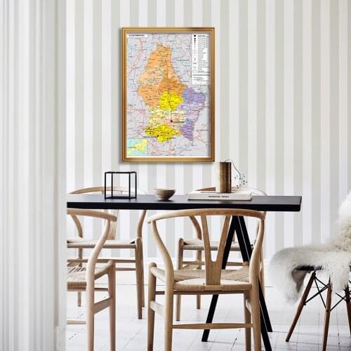 59*84cm Transportation Map of The Luxembourg In French Wall Art Poster Canvas Painting Home Decoration School Supplies