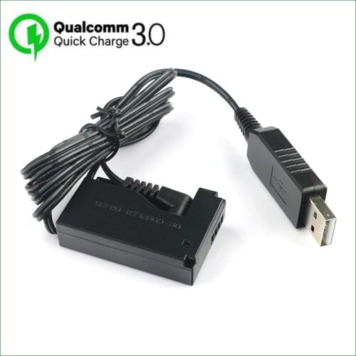 QC3.0 USB TO LP E12 LPE12 Dummy Battery ACK-E15 DR-E15 DC Coupler for Canon EOS 100D Rebel SL1 Kiss X7 PowerShot SX70 HS