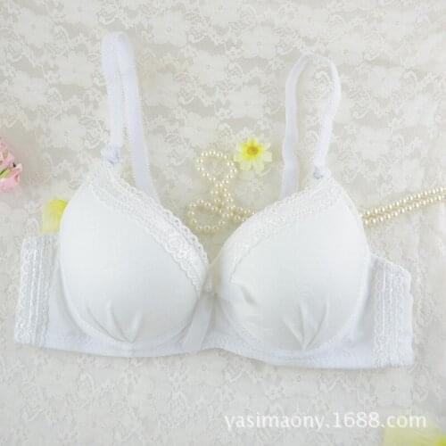 The new girls gather solid lace bra cute student lingerie bra adjustable 233