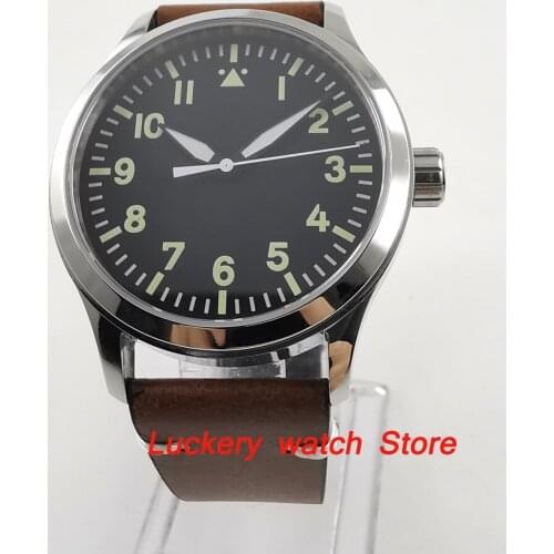 42mm mens watch black sterile dial luminous sapphire glass Automatic watch-CA03