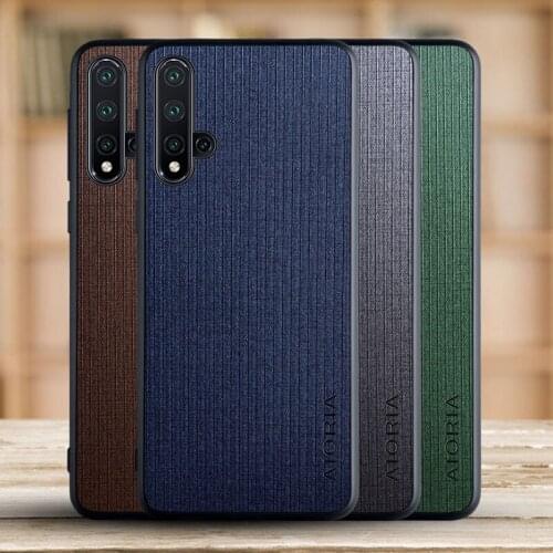 Phone case for Huawei nova 5 Pro Cross pattern Fabric Texture funda coque capa Classical style cover for Huawei nova 5 Pro case
