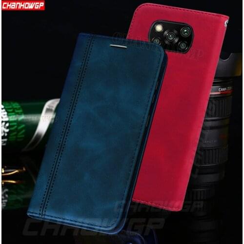 For Xiaomi POCO X3 NFC Case Magnetic Leather Wallet Flip Phone Cases For Pocophone X3 NFC Coques Shockproof Soft Cover Fundas