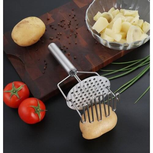 Stainless Steel Double-layer Mud Press Potato / Potato Masher Fruit Creative Mud Press Kitchen Tools Manual Juicer