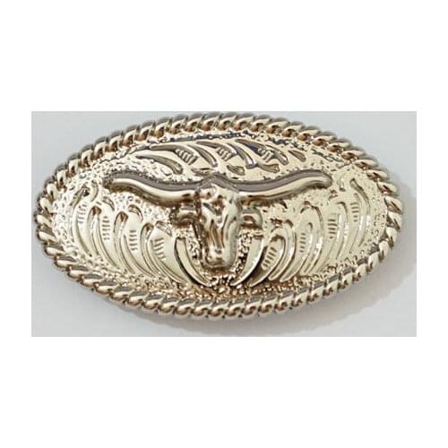 KB105) 10pc 1-3/4" Western Concho Longhorn Steer Concho Gold