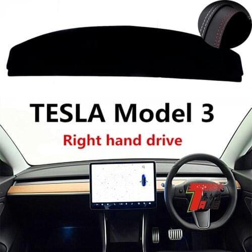 TAIJS Factory Anti UV Classic Leather Car Dashboard Cover For TESLA Model 3 Right hand drive