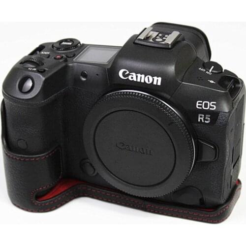 Suitable for Canon full-frame micro-single EOS R5 leather camera bag holster eos r6 protective half set base shell