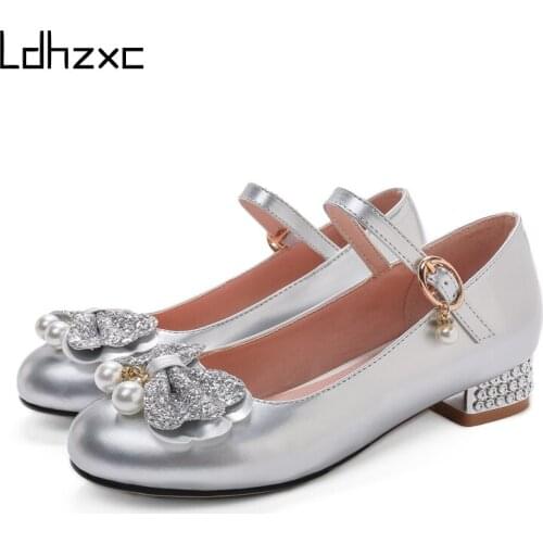 LDHZXC Spring Autumn Low Heel Vintage Lolita Shoes Women Platform Shoes Mary Jane Buckle Strap School Shoes for Girls