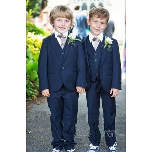 Top sell/Custom made Kid Clothing New Style Complete Designer Boy Wedding Suit/Boys Attire navy blue(Jacket+Pant+Tie+Vest)tuxedo