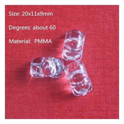 10 pcs peanuts lens 20x11x9mm street light lens 60 degrees