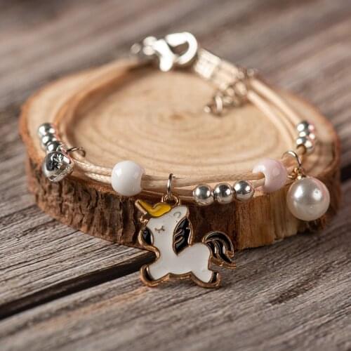 Cute Metal Drip Glaze Pendant Bracelet Hand-Wowen Gift Bracelets Bangles For women Girl Children Wholesale #XN033
