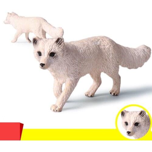 White Arctic Fox Model Wild Animal Figure Simulation Model Toy Collector Decor Miniature Educational Model Toy Kids Gift