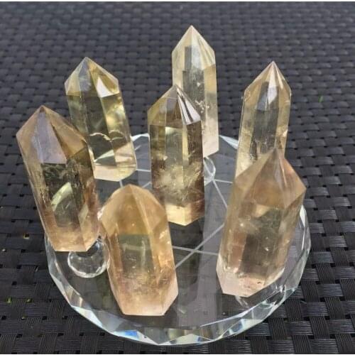 Natural citrine quartz Crystal gemstone point Metaphysical chakra healing crystal wholesale 7 star array home decor wholesale