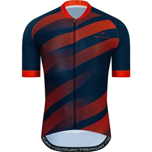 KEYIYUAN Latest Men Cycling Jersey Short Sleeve Bike Shirts Summer Bicycle Tops Road MTB Sports Clothing Maglia Ciclismo Uomo