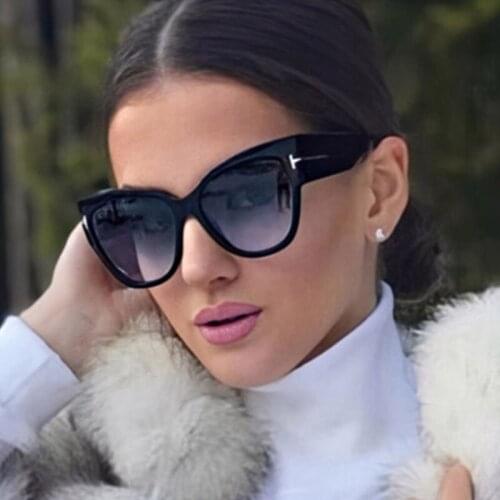 New Fashion Brand Designer Cat Eye Women Sunglasses Female Gradient Points Sun Glasses Big Oculos feminino de sol UV400