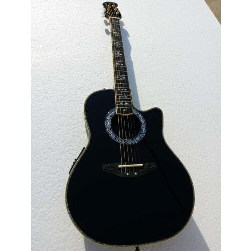 Solid 6 strings acoustic guitar real abalone Ovation acoustic electric guitar carbon fiber tortoise shell back Ovation guitar