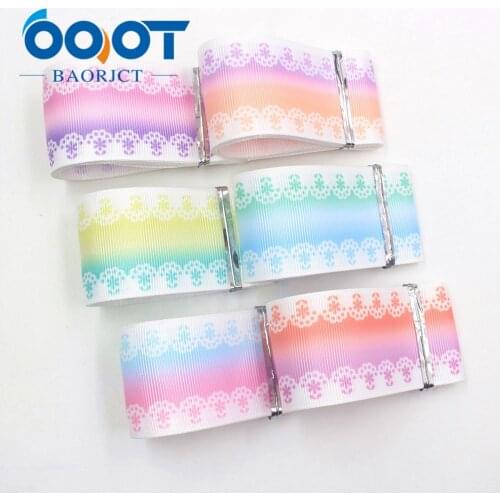 OOOT BAORJCT I-19628-1508,38mm 10yards geometric Thermal transfer Printed grosgrain Ribbons,tape crafts,bow cap DIY accessories