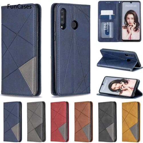P30 Lite Color Matching Wallet Flip Case For armor Huawei P30 Lite Marble Phone Bags Cases sFor Ajax Huawei case Nova 4E Phone
