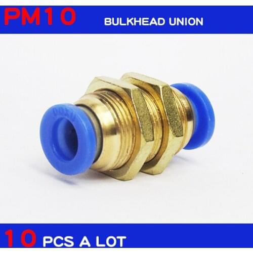 PM10 Free shipping 10Pcs a lot 10mm Pneumatic Air Valve Push In Joint Quick Fittings Adapter pneumatic connectors