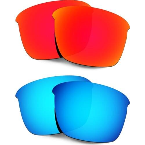 HKUCO Polarized Replacement Lenses For Thinlink Sunglasses Red/Blue 2 Pairs