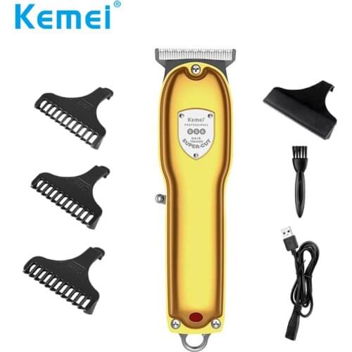 Kemei Professional Cordless Beard/Hair Trimmer 0mm Handheld Hair Clippers for Men Barbers Rechargeable