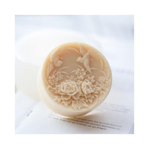 PRZY Phoenix Silicone Flower Soap Silicone Mold Handmade Mold Soap Making Moulds Resin Clay Molds Flies in The Peony Flowers