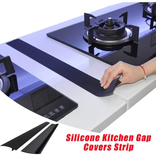 Silicone Kitchen Gap Covers Strips Oil/Dust/Water Proof Heat-Resistant Seal Gap Filler/Sticker Between Counters, Stovetops