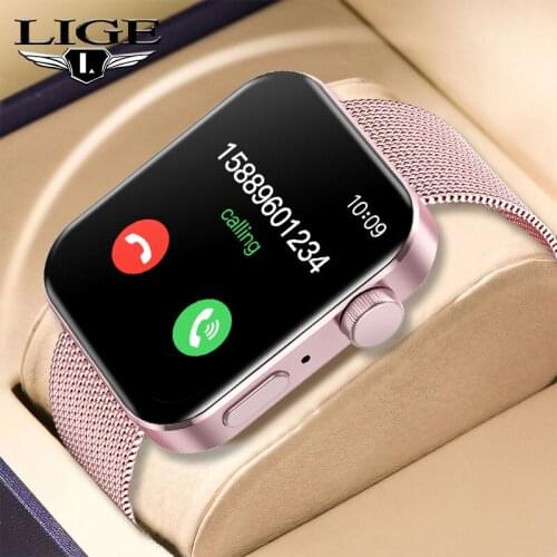 LIGE Fashion Smart Watch Women Sport Fitness Tracker Smartwatch Bluetooth Call Waterproof Womens Watch Mens Smart Bracelet