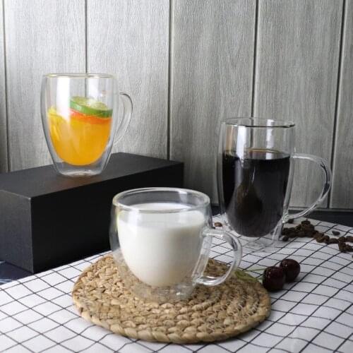 80/250/350/450ML Double Wall Glass Clear Handmade Heat Resistant Tea Drink Cups Healthy Drink Mug Coffee Insulated