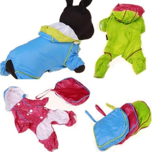 Small Pet Dog Hoody Jacket Rain Coat Waterproof Clothes Slicker Jumpsuit Apparel dog clothes for small dogs raincoats girl boy