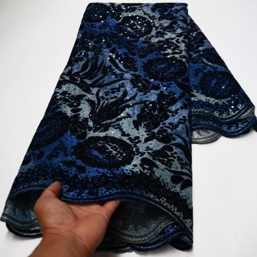 5yards/pc) Bling bling glittering African velvet net lace 2021 newest Nigerian party lace fabric with sequins FLP281