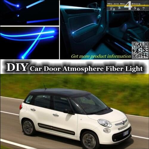 Interior Ambient Light Tuning Atmosphere Fiber Optic Band Lights For Fiat 500L Trekking / Living / MPW Door Panel illumination
