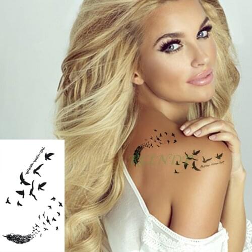 Waterproof Temporary Tattoo Sticker Feather fly bird Flash Tatoo Fake Tatto arm leg Wrist Foot hand shoulder For Girl Men Women