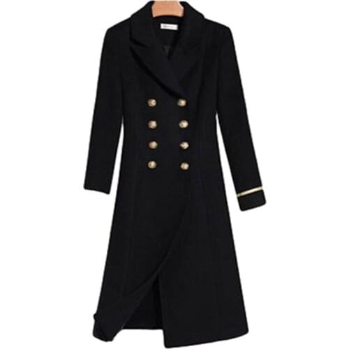 Overcoat Office Ladies Windbreaker Winter Coat Women New Fashion Cashmere Wool Jacket Outerwear Female Long Thick Warm Woolen