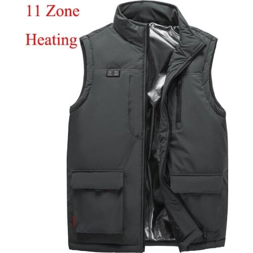 11 Zone Electric Heated Vest Jackets USB Electric Heating New Dual-mode Cotton Coat Hunting Thermal Warmer Jacket Winter Outdoor
