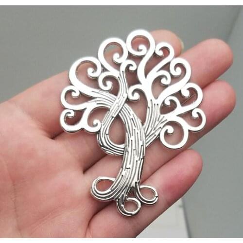 2pcs/lot--73x57mm, tree cham,Antique silver plated tree of life charms,DIY supplies, Jewelry accessories