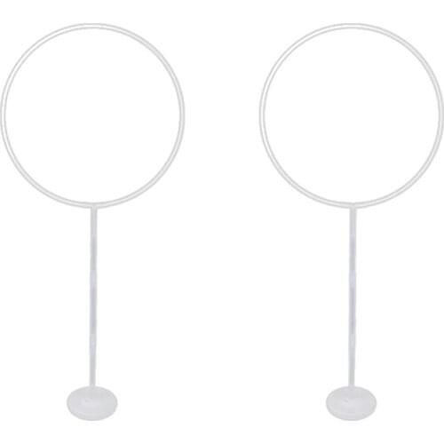 2Pc Wedding Arch Round Ring Arch Stand Artificial Flower Balloons Decor Birthday Party Wedding Decoration Flower Stand
