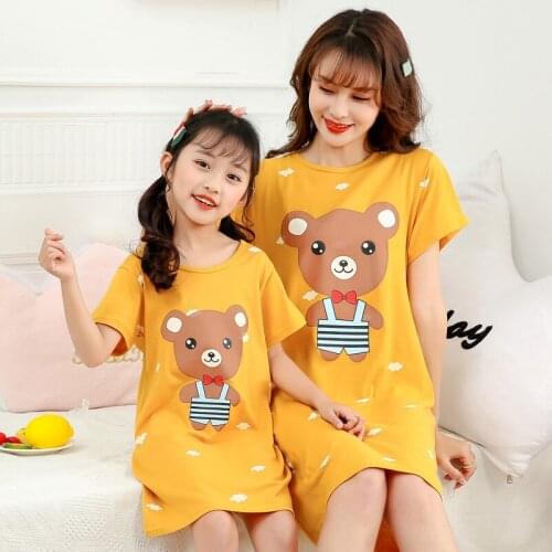 2021 Summer children Dresses Cotton Family Matching Clothes new Women Girls Clothing Dresses