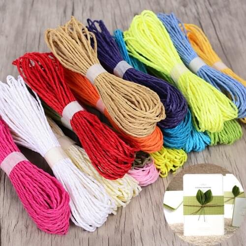 26M DIY Twisted Paper Raffia Craft Favor Gift Wrapping Twine Rope Thread Scrapbooks Invitation Flower Decoration 15 Colors
