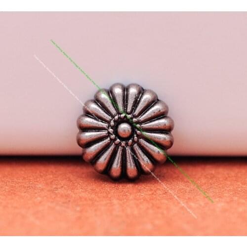 50PC 11mm Antique Silver Plate Parachute Flower Leathercraft Belt Wallet Saddle Decor Concho Rivetback