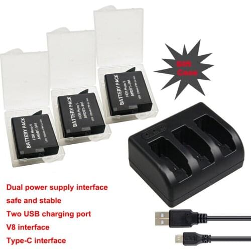 AHDBT-501 Go pro hero7 Hero 6 Hero5 battery + Hero 5 Charger 3-Way with Type C Port For GoPro5 6 Hero 7 Camera accessories