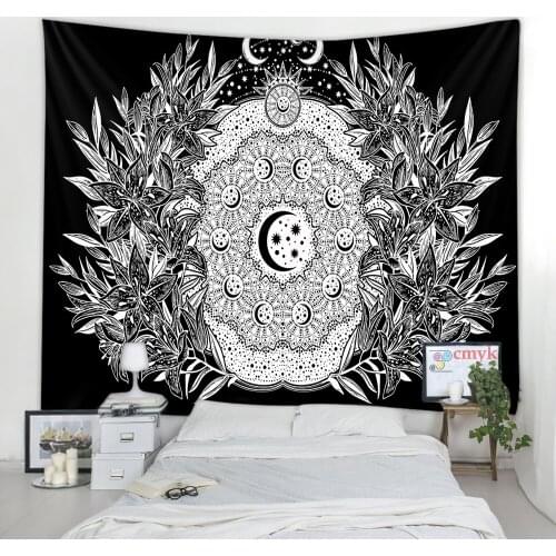 Astrology Tapestry Boho Wall Decor Indian Mandala Tapestry Hippie Wall Hanging Wandkleed Mandala Psychedelic Tapestry Wall